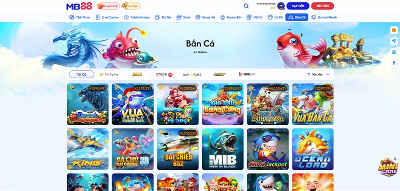 Bắn cá MB88 - Nhận thưởng xu đa dạng