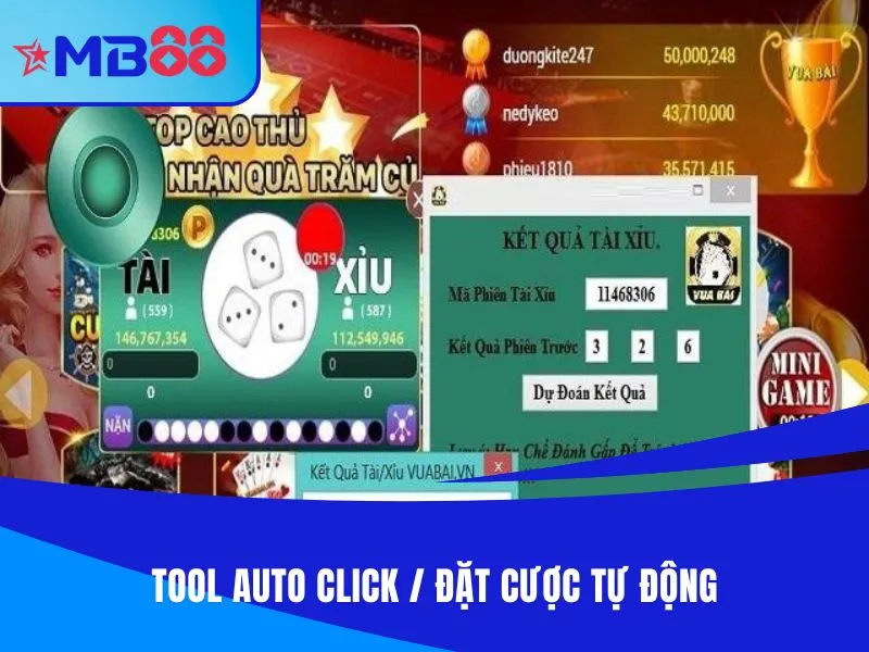 Tool Tài Xỉu MB88 auto sẽ giúp theo dõi chế độ thắng thua